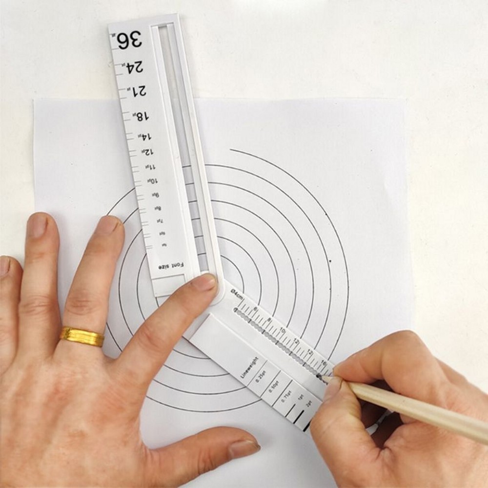 1pc Simple Style 30cm White Rectangle Ruler Protractor Student Stationery Drawin