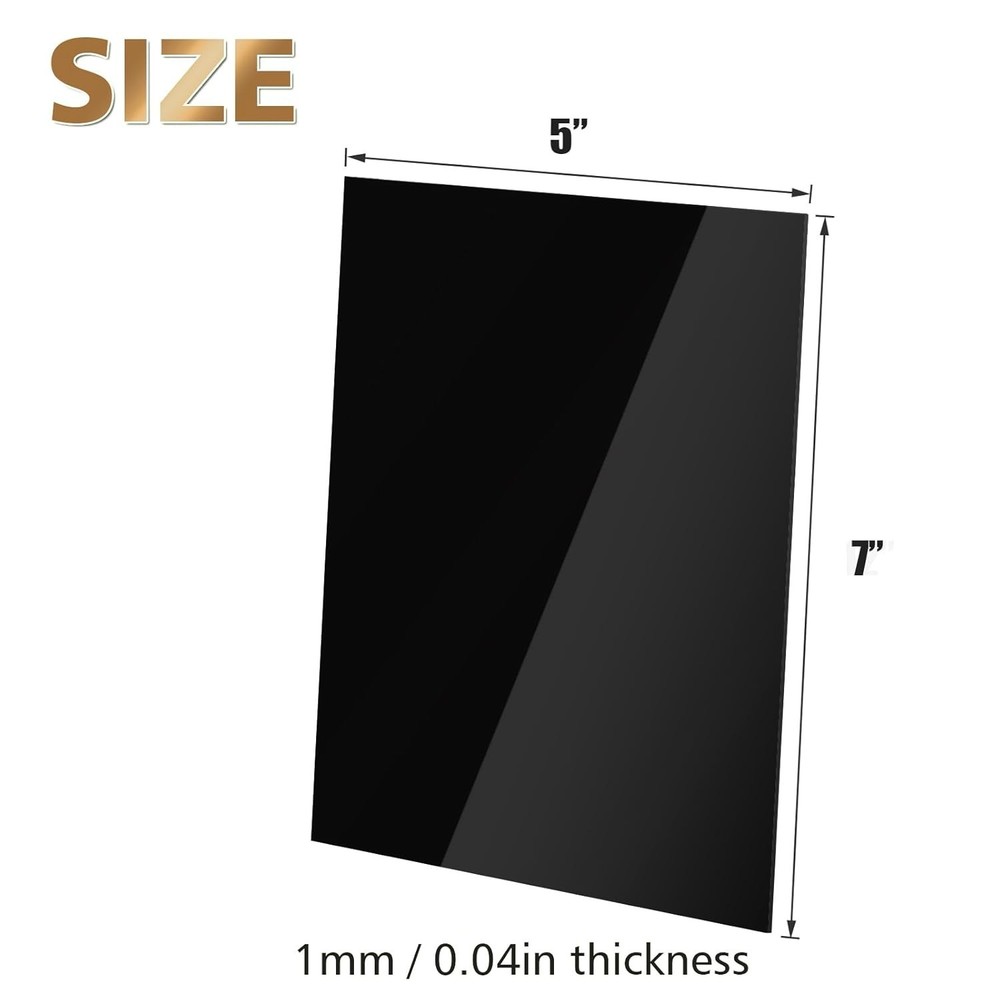 Versatile 5x7 Black Plexiglass Sheets - 12 Pack for Easy DIY Projects & Displays