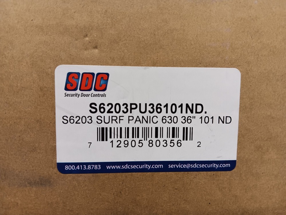 NEW SDC S6203PU36101ND 36 INCH SURF / PANIC SECURITY DOOR EXIT DEVICE
