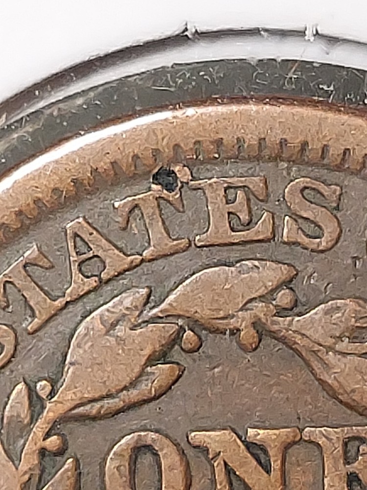 👉1848 -ERROR s Braided Hair Large Cent - 1¢ D/105
