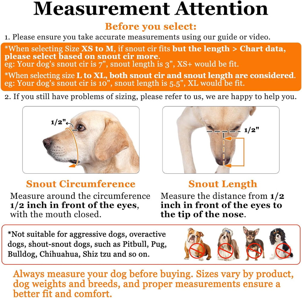 Crazy Felix Dog Muzzle, Soft Mesh Muzzle for Small Medium Large Dogs Labrador Ge