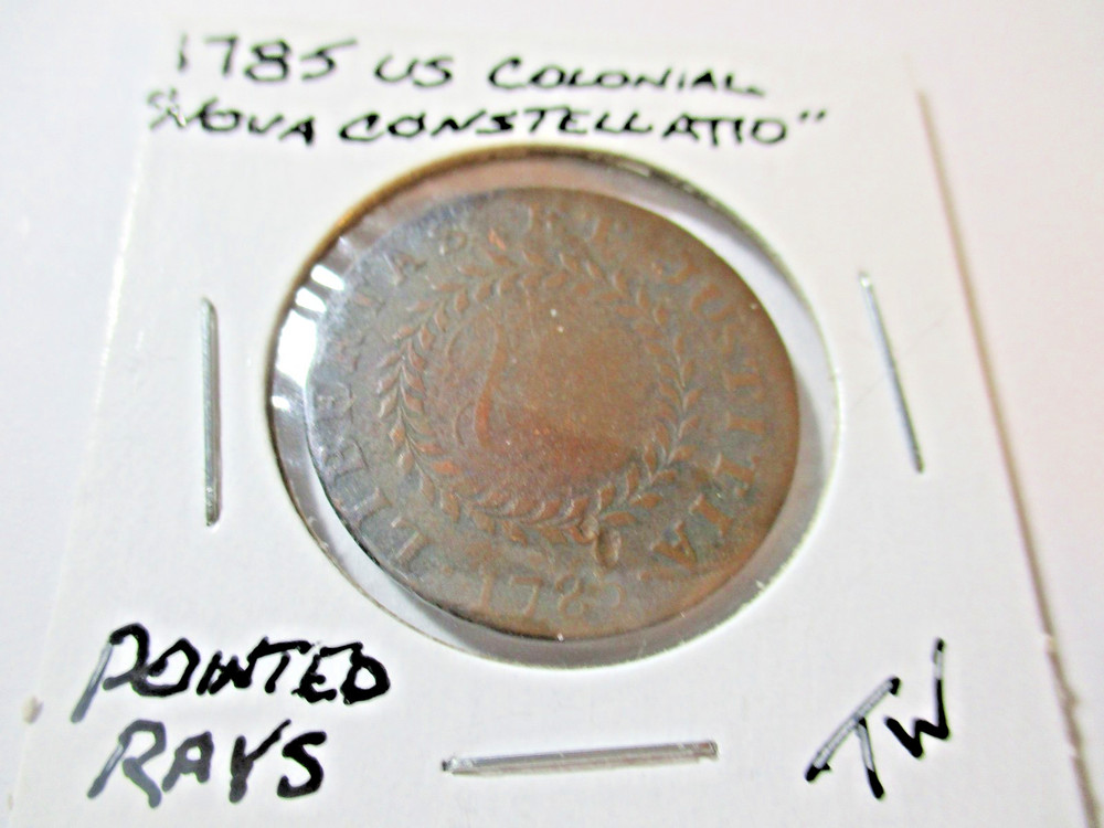 1785 US COLONIAL "NOVA CONSTELLATIO' POINTED RAYS       TW