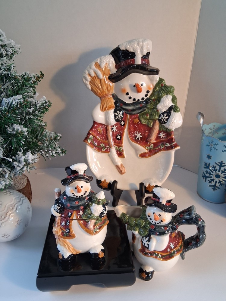 Snowman Serving Platter; Fine Details; Unbranded; EUC!