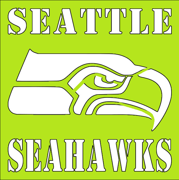 4"x4" Plastic Stencil - Seahawks (SA62)*****