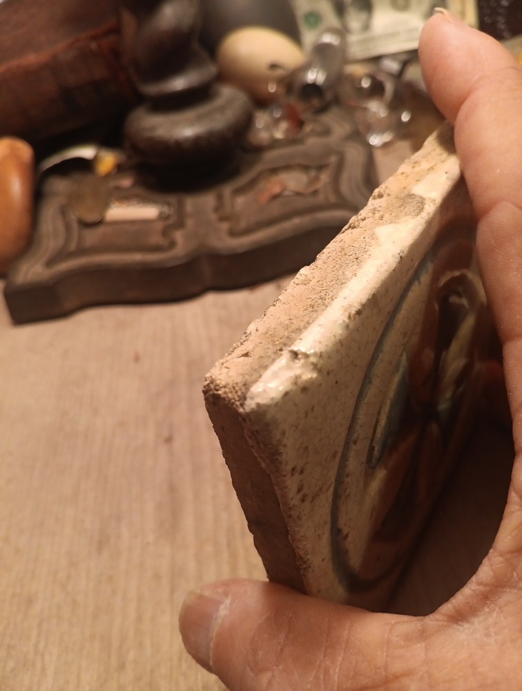 Antique Small Pottery Tile