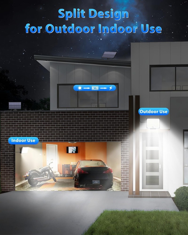 Solar Lights for Outside, 172LED 3Modes Split Motion Sensor Outdoor Lights wi...