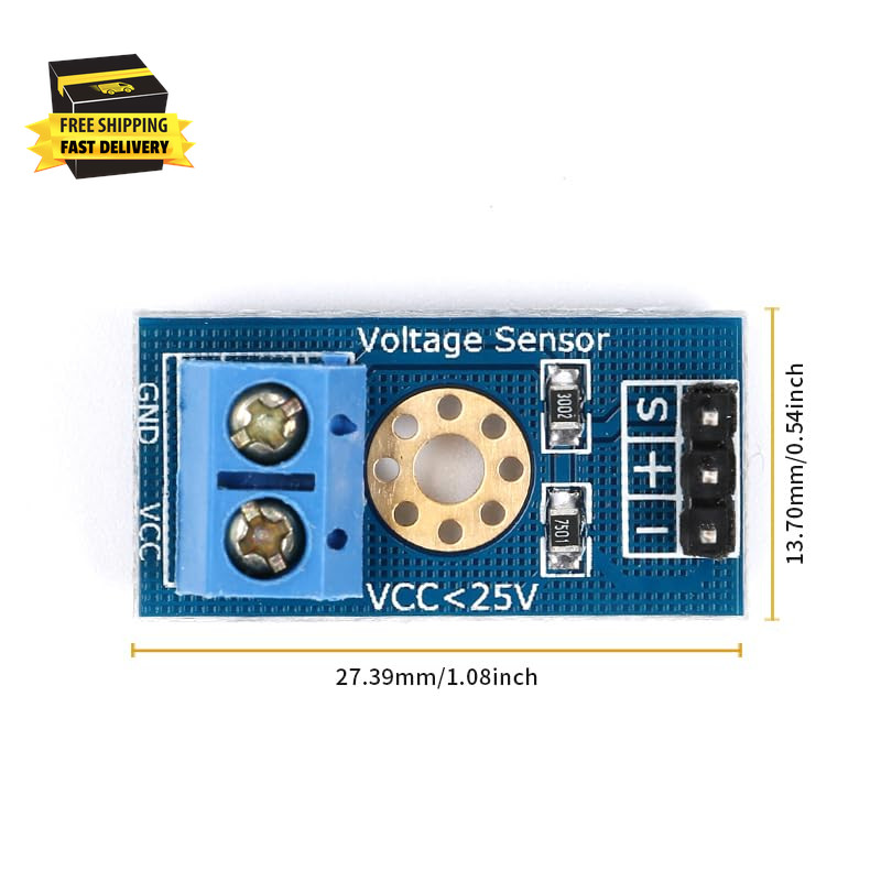 10Pcs 0-25V Voltage Sensor Module for Arduino DIY Projects, Smart Electronics Ki