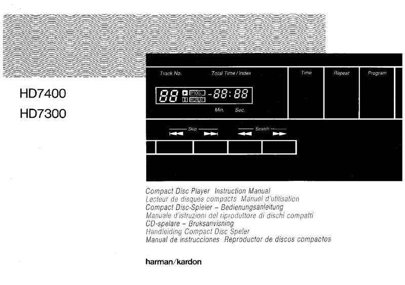 Harman Kardon HD-7300 CD Player Owners Manual
