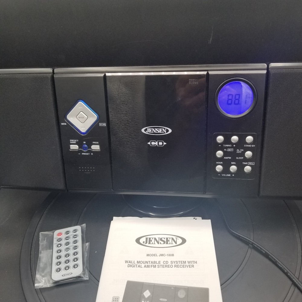 Jensen Wall Mountable CD System JMC-180B AM/FM Stereo with Remote Control
