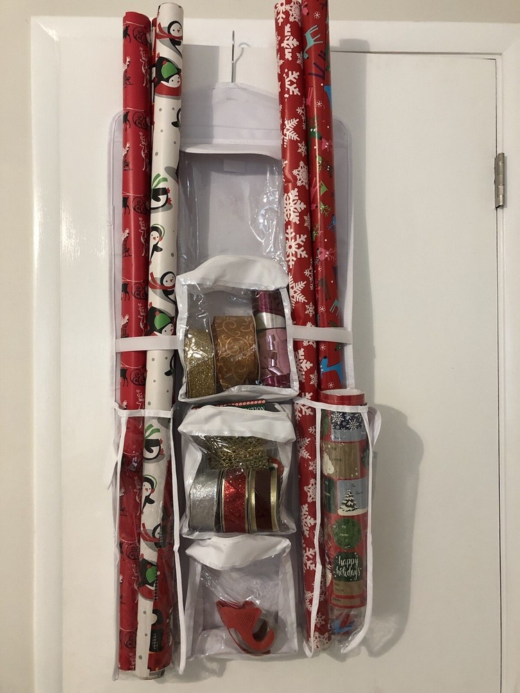Hanging Compact Wrapping Paper Organizer and Storage