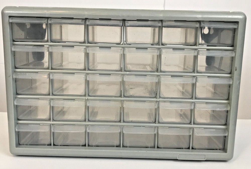 Arts Craft Sewing Mountable Plastic Storage Unit Organizer 30 Clear Drawers