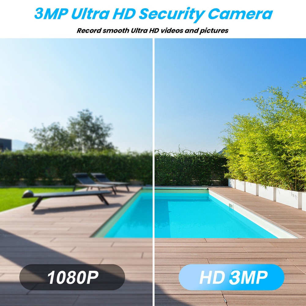 2PACK WiFi Wireless Security Camera System Outdoor Solar Battery Powered 3MP PTZ