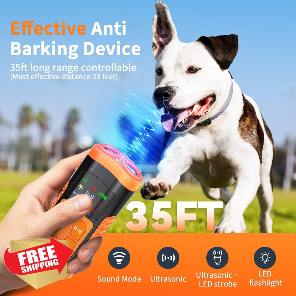 Ultrasonic Dog Bark Control Device, Gentle Trainer, LCD