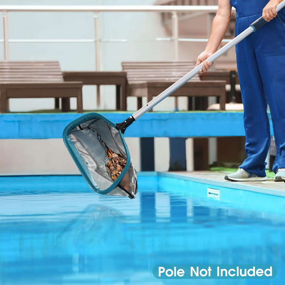 Pool Skimmer Net Rake, Aluminum Frame Deep Nylon Net, Ultra Fine Mesh Pool Nets