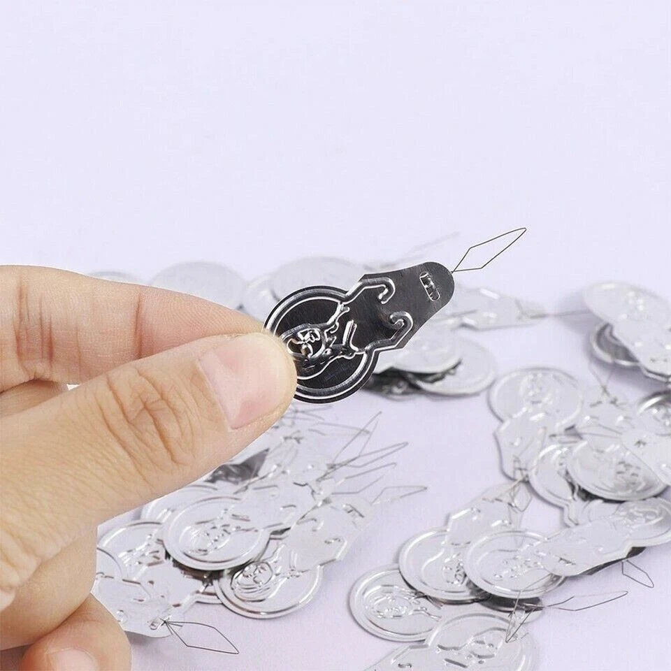 100x Metal Wire Needle Threader Hand Sewing Stitch Insertion Tool 1.7" USA