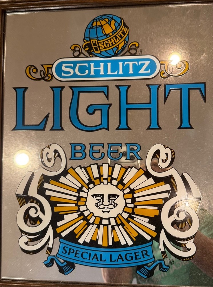 Collectors Bar Mirror Shlitz Beer Bar Sign Pub