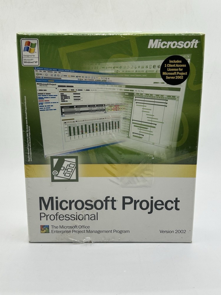 Microsoft Project Professional 2002 NEW SEALED with Permanent License