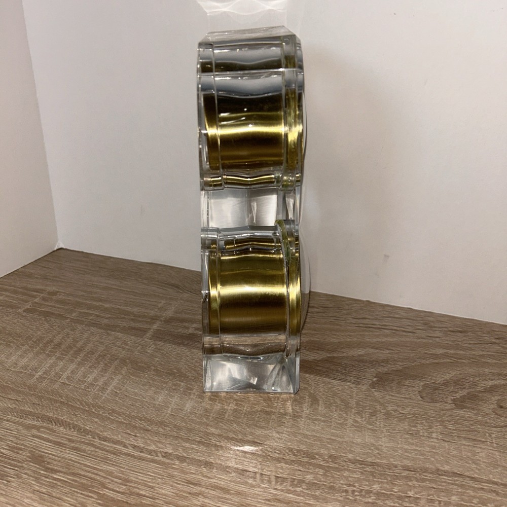 Pottery Barn Dual Clock In Acrylic Tower