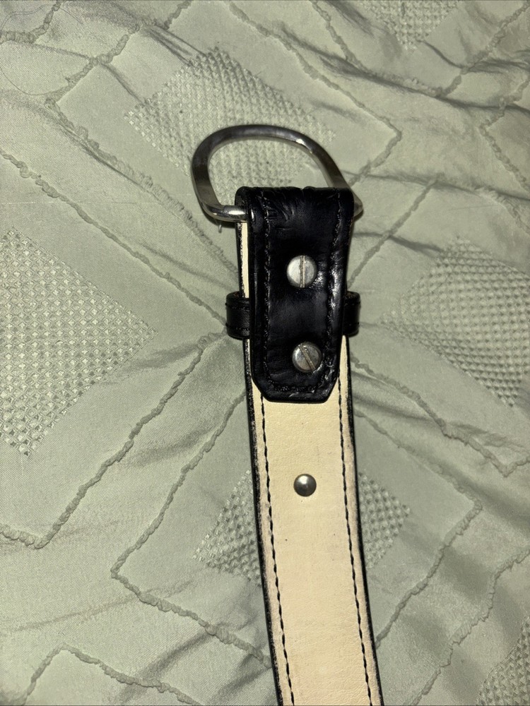 Custom Black Leather Belt Corrections Law Enforcement Size 48