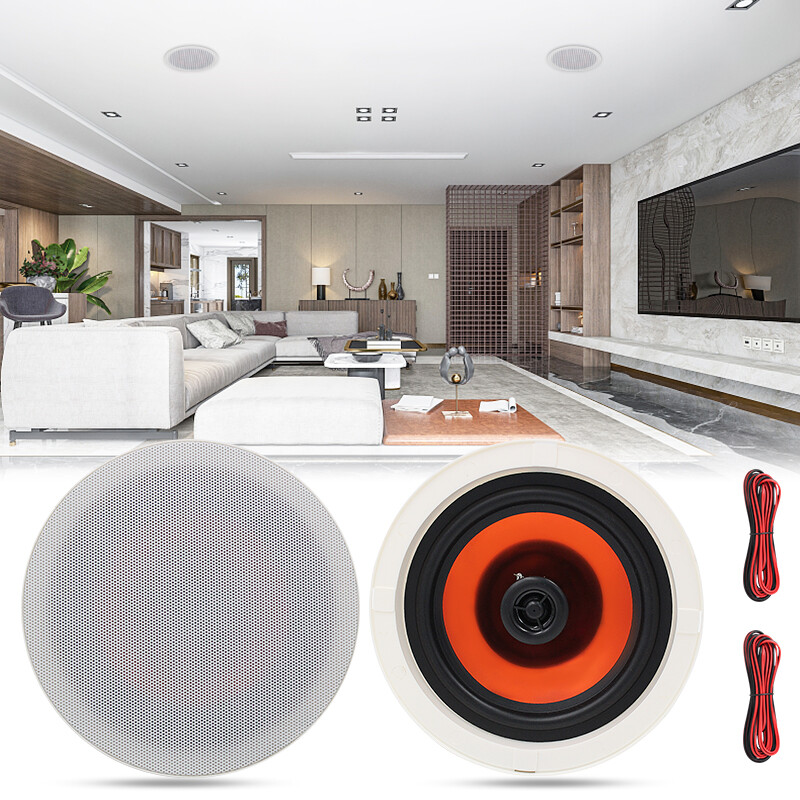 Herdio 6.5" Ceiling Speakers Bluetooth Wall Amplifier Flush Mount Stereo 2Pcs*