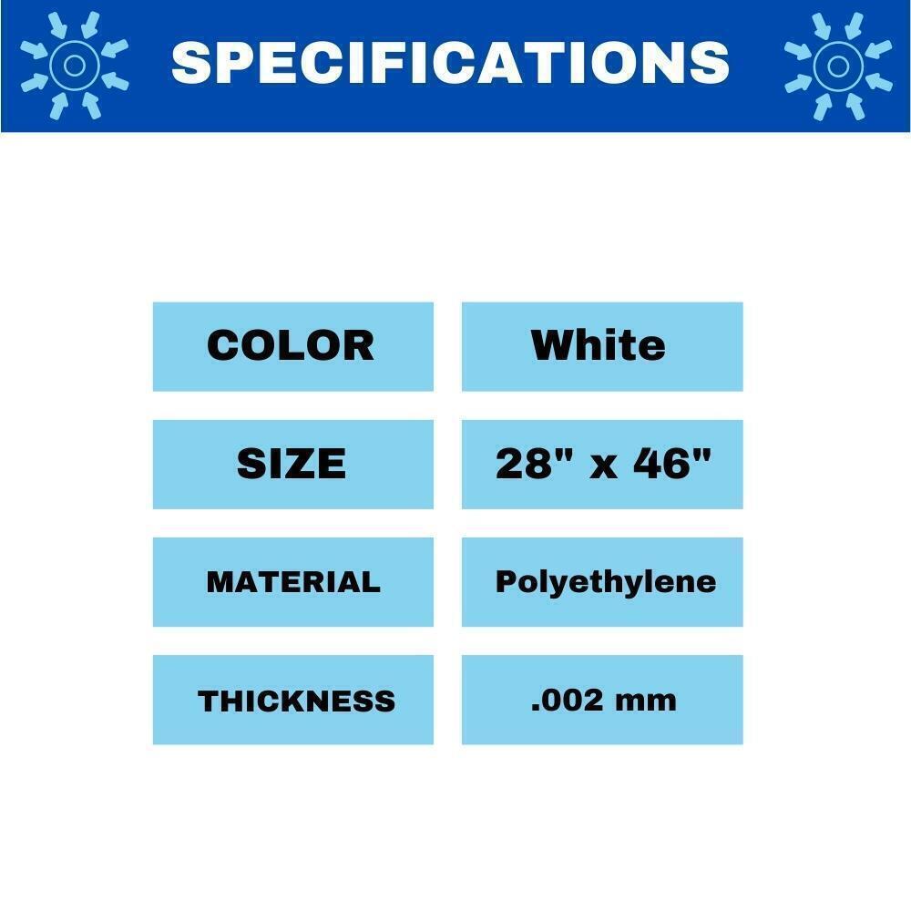 White Polyethylene Apron, Size: 28" x 46" - (2000 Pieces)