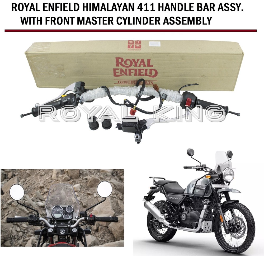 Royal Enfield Silver "Handlebar & Master Cylinder Assembly" Himalayan 411 Combo