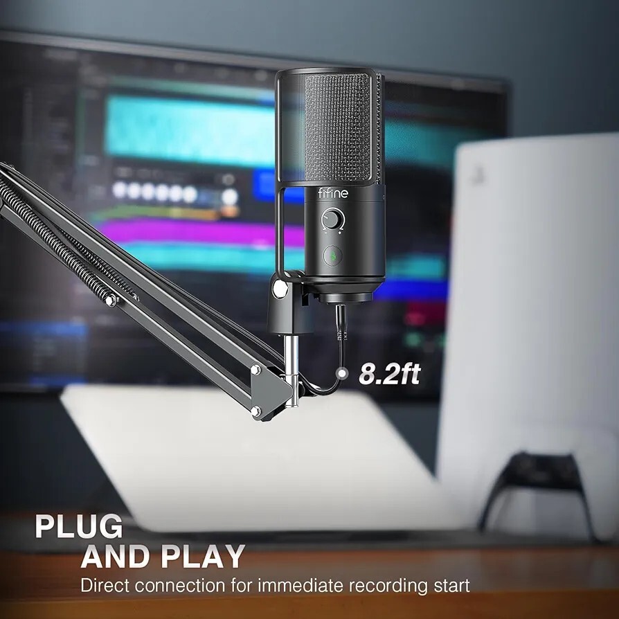 FIFINE USB Podcast Microphone PC Computer Condenser. Plug & Play T669-pro 1