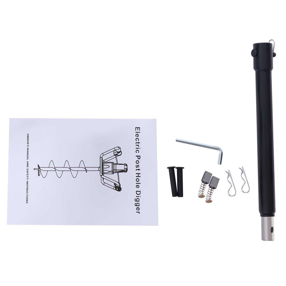 4" 1500W Electric Post Hole Digger Machine Garden Adjustable Auger Drilling Bit