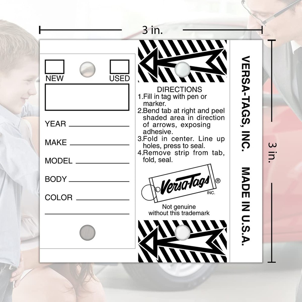 Versa-Tags 250 Per Box, Self-Protecting Paper Key Tags with Chrome-Plated Spl...