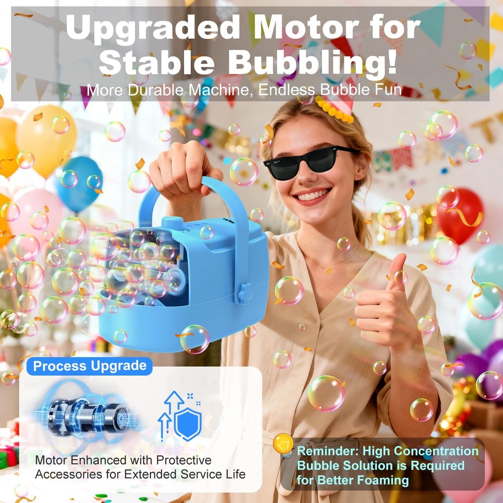 Bubble Machine Automatic Blower: Durable Maker 18000+ Big Blue