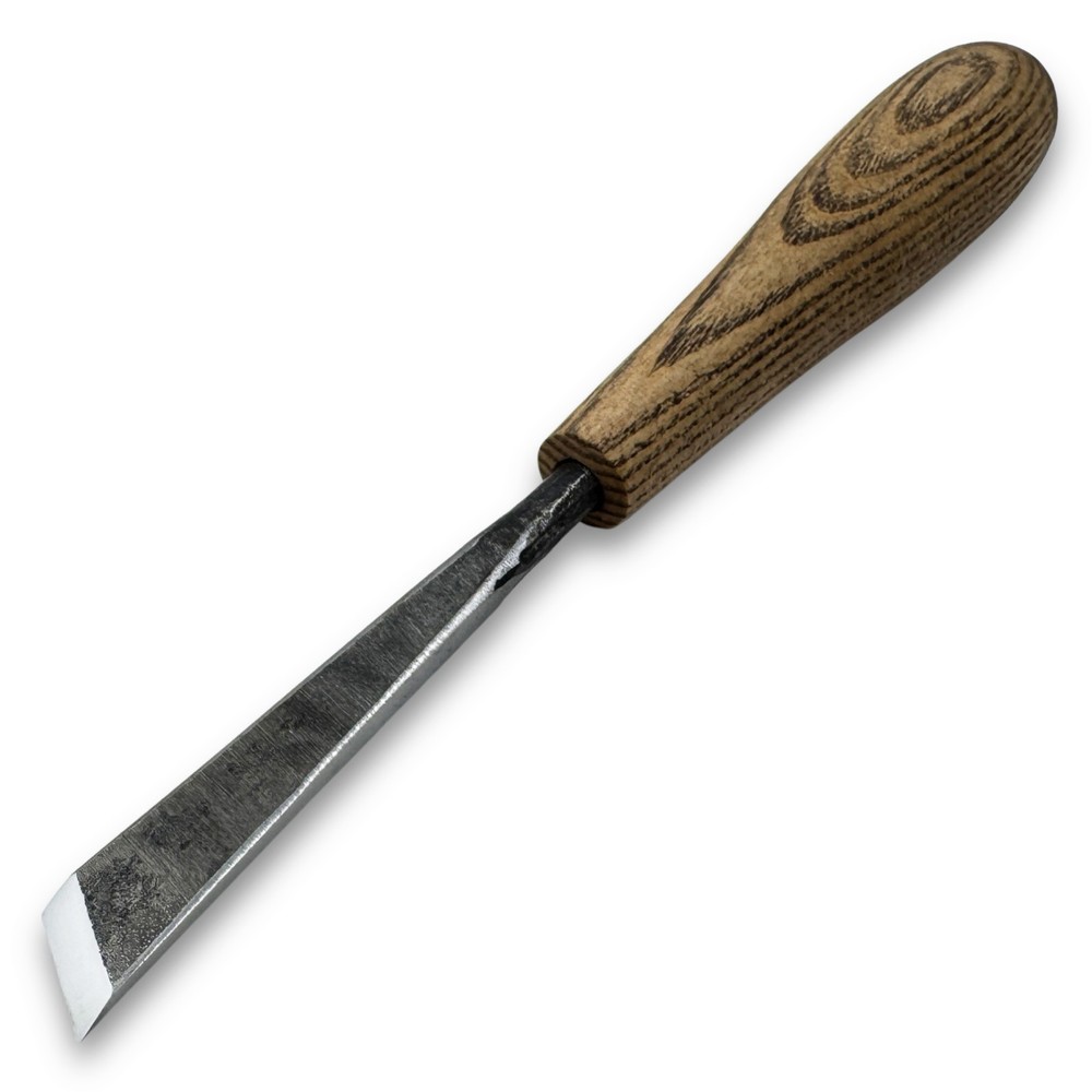 Bevel Chisel Oblique – Hand-Forged 52100 Steel Blade, Ash Handle, Relief Tool
