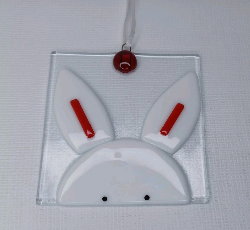Clear Glass Bunny Rabbit Easter Decor Suncatcher