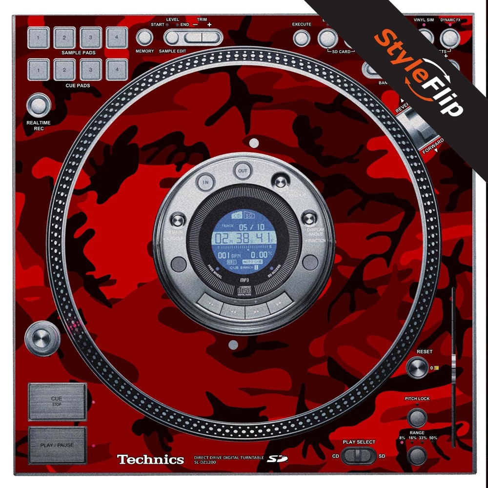 Technics SL - DZ1200 | Red Camo | Protective Decal | StyleFlip Skins