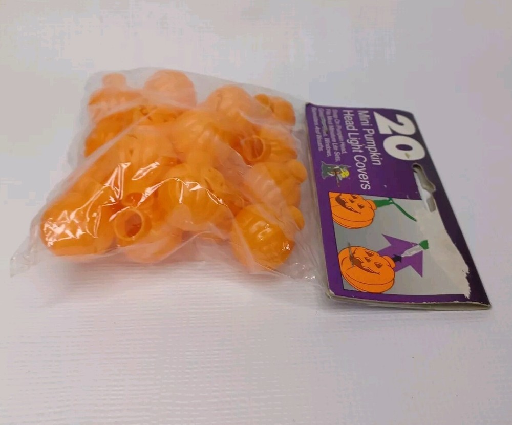 20 Mini Pumpkin Head Light Covers Fits Most Miniature String Lights