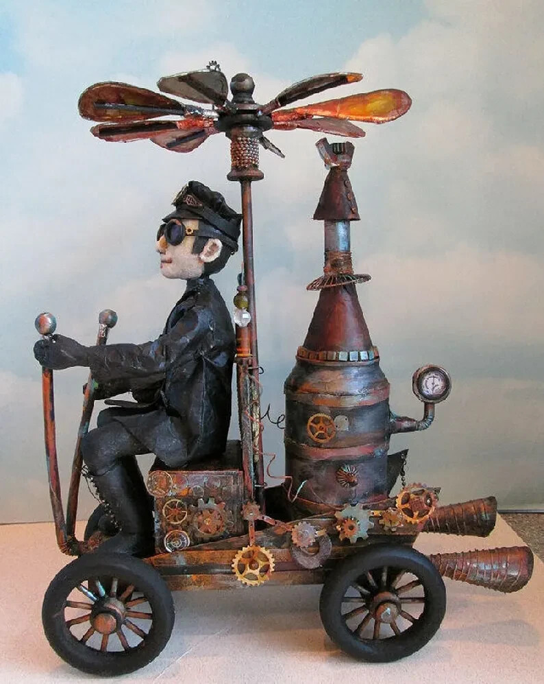 Cloth Folk Art CD Doll Pattern Class Tutorial "Steampunk Wenzel" by Susan Barmor
