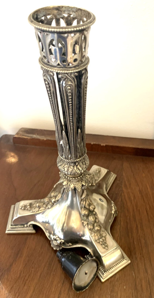 1863 Neoclassical Mappin Silver Plate Candlesticks 23cm