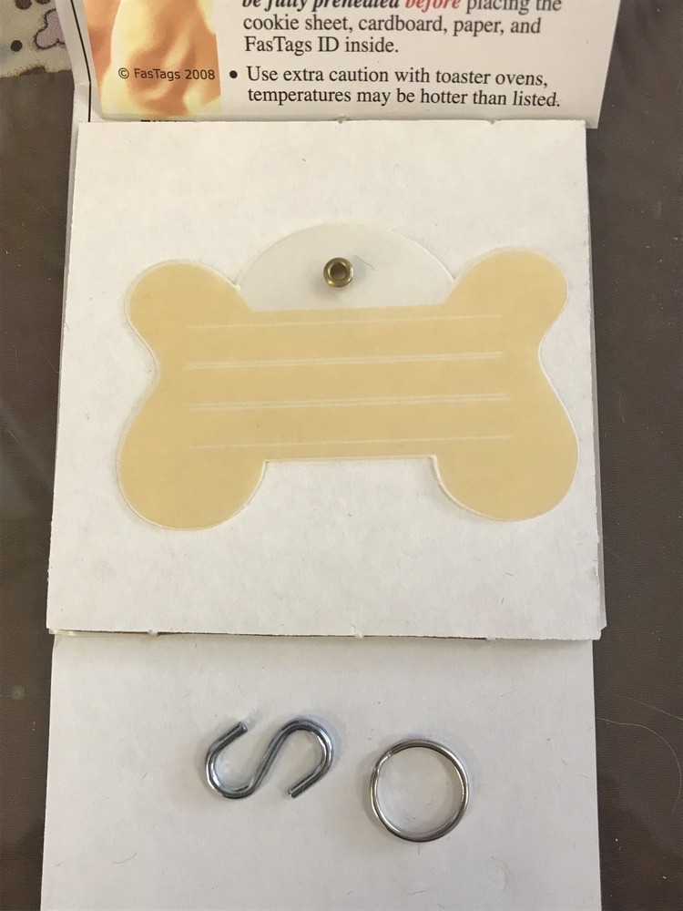 Collar Tags For Pets. Bone FAST TAGS. Shrink In The Oven