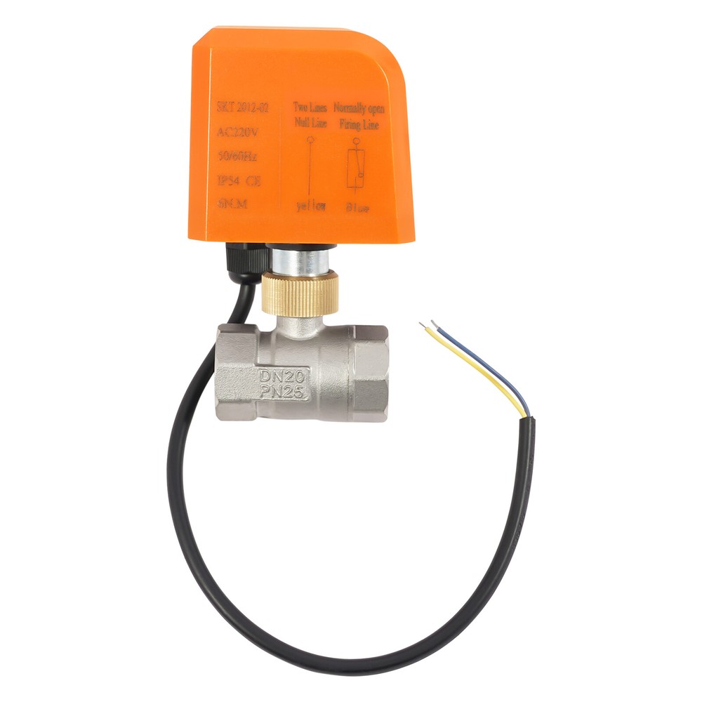 3/4'' Motorized Ball Valve, Normally Opened, Two-Way, 2-Wire Actuator, Stainless