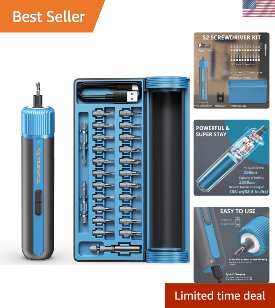 Precision Torque Control 4V Cordless Screwdriver with Automatic Shutdown Feature