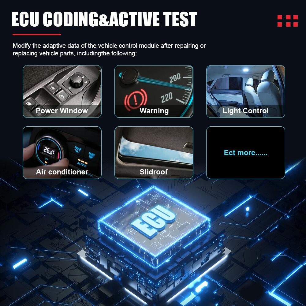 Ancel OBD2 Scanner Bi-directional Auto Diagnostic Tool K-ey ECU Coding TPMS