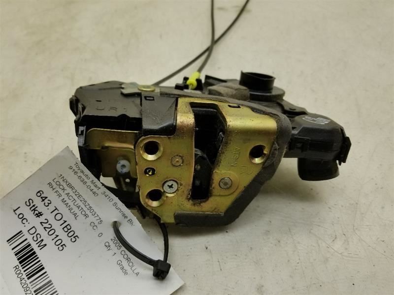 2005 TOYOTA COROLLA PASSENGER SIDE FRONT DOOR LOCK ACTUATOR ASSEMBLY