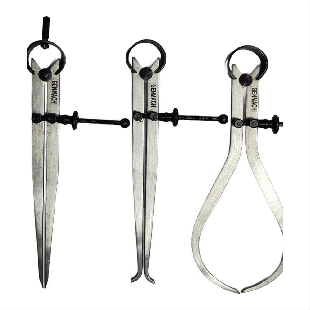 3-Piece Spring Caliper Set - Inside/Outside & Divider, 6" / 150mm, Steel, Tool