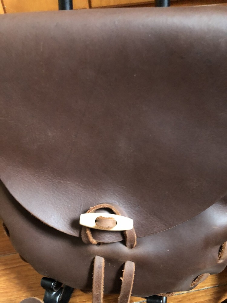 Handcrafted brown Leather Bag, muzzleloading hunting possible bag,black powder