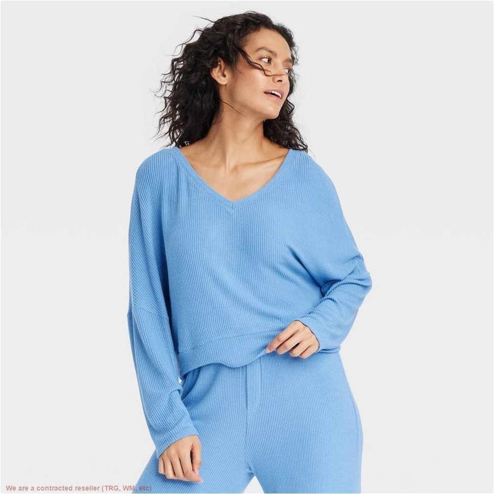Women's Cozy Ribbed Pullover- Auden Blue M *SEE DEAL!!!*