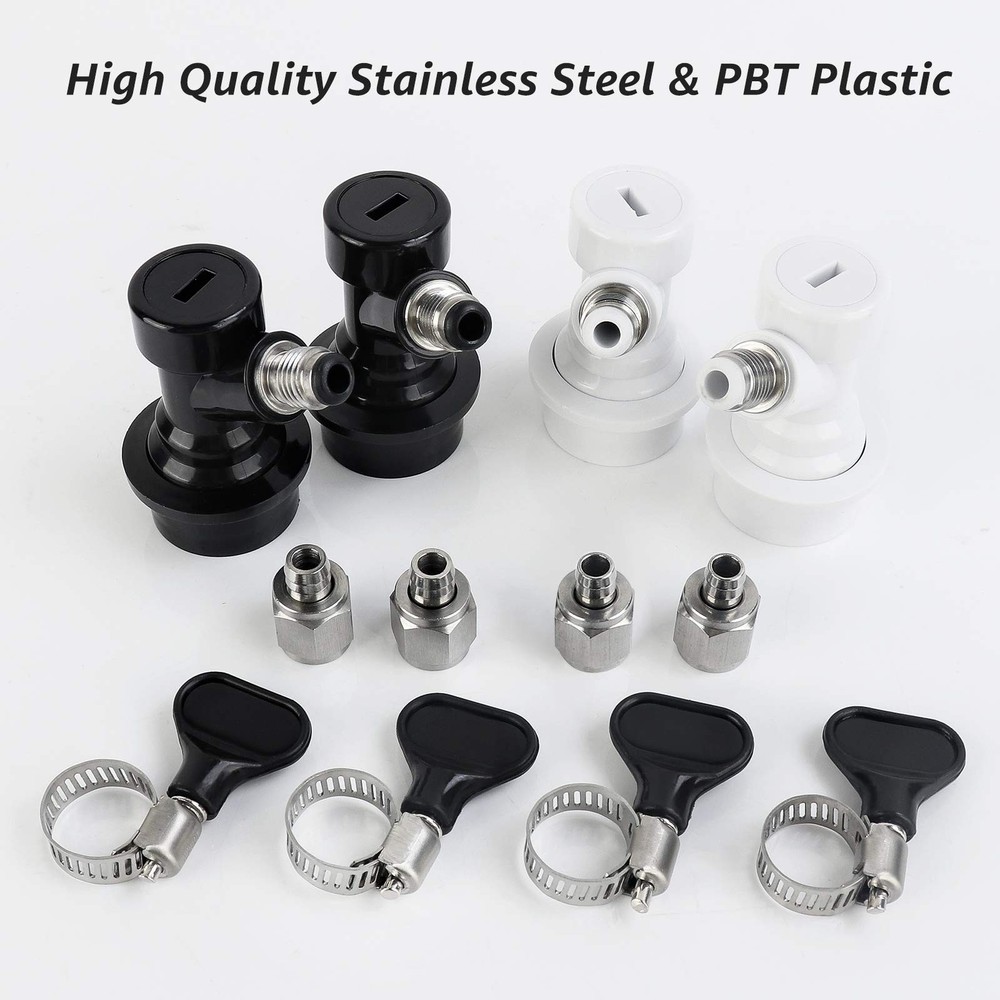 MRbrew 2 Pairs Ball Lock Disconnect Set Home Brew Ball Lock Corny Keg Fittings f