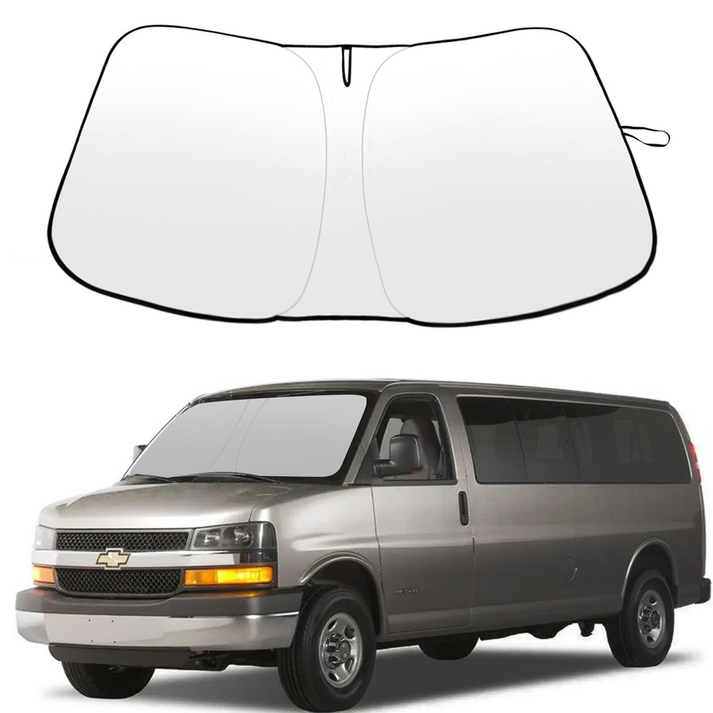 For 1996-2025 Chevy Express Foldable Windshield Visor UV Block Cover Protector