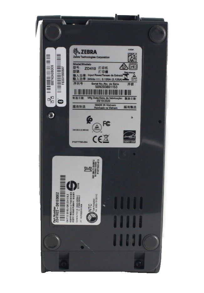 Zebra ZD410 Thermal Label Barcode Printer w/ Power and USB cable (BH)