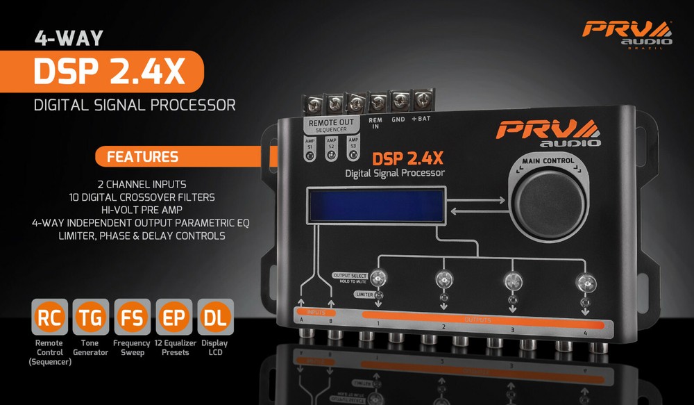 PRV Audio DSP 2.4X Crossover & EQ 4 Channel Full DSP Digital Signal Processor