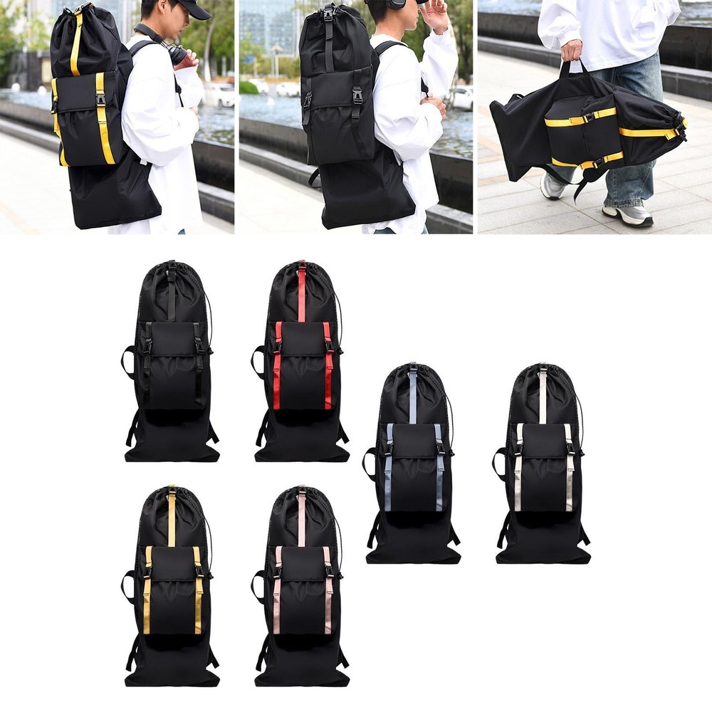 Longboard Backpack with Adjustable Straps Waterproof Shoulder Bag for Skateboard