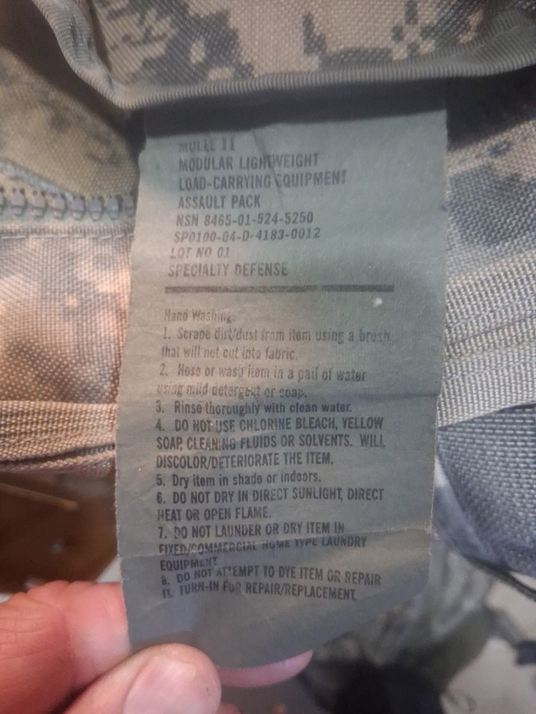 MOLLE Assault Pack, NSN 8465-01-524-5250 ACU Pattern